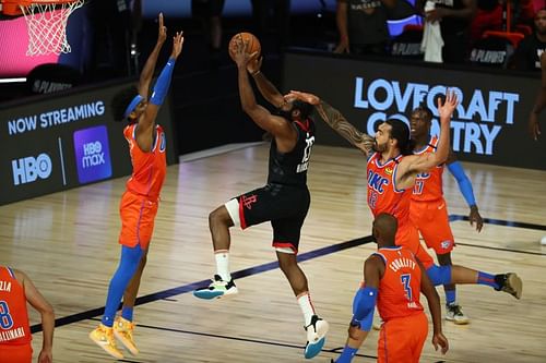 James Harden did not have to get to the foul line much in this game | OKC Thunder v Houston Rockets