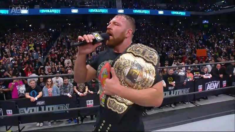 Jon Moxley with his AEW Championship