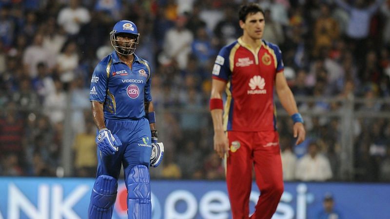 Pollard threw his bat after Starc aimed a dead ball at his legs in the 2014 IPL