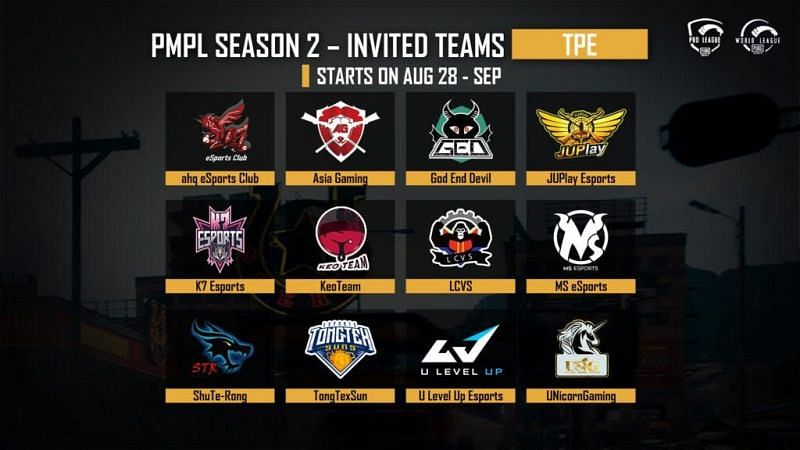 PMPL Season 2 - Invited Teams TPE