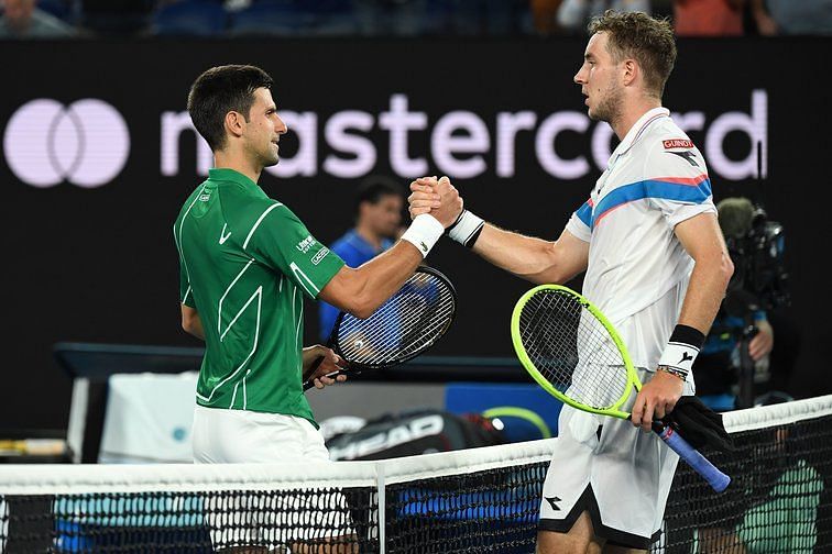 Novak Djokovic beat Jan-Lennard Struff at the Australian Open