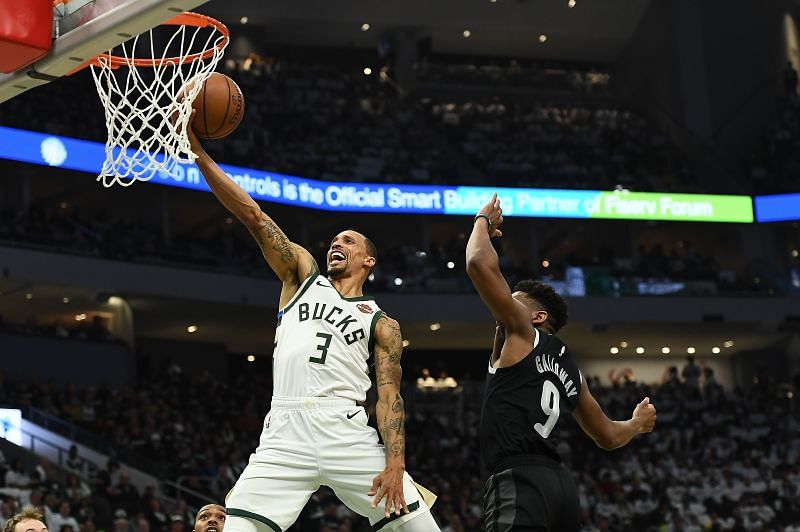 George Hill in action for the Milwaukee Bucks