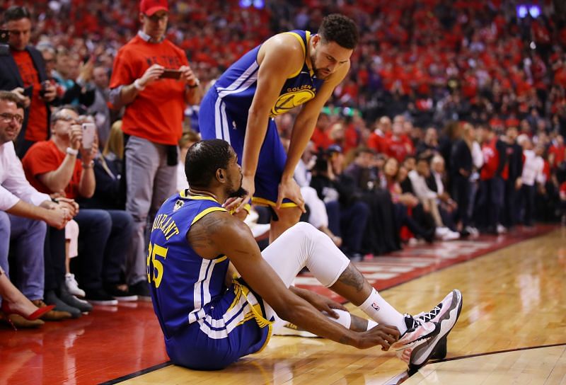 Warriors&#039; Kevin Durant and Klay Thompson were both injured during the 2019 Playoffs