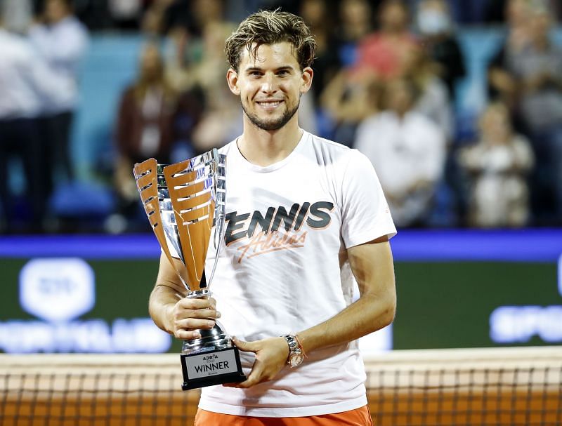 Dominic Thiem after winning a leg of the Adria Tour