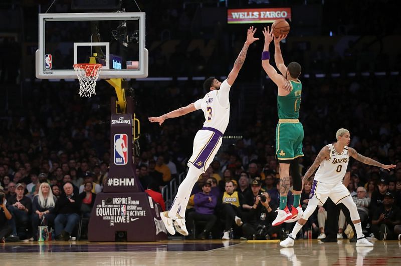 Jayson Tatum against the LA Lakers earlier this year