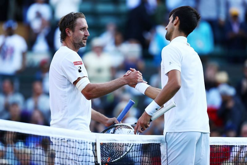 Tennys Sandgren and Novak Djokovic