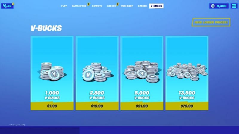 fortnite v bucks prices