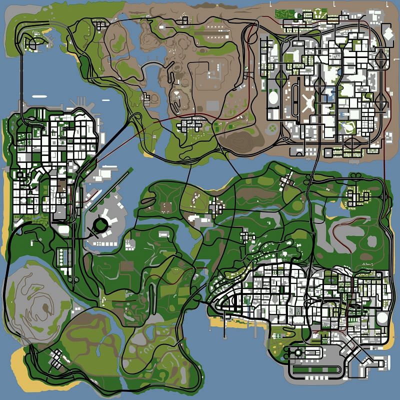 Large map of GTA 3, Games, Mapsland