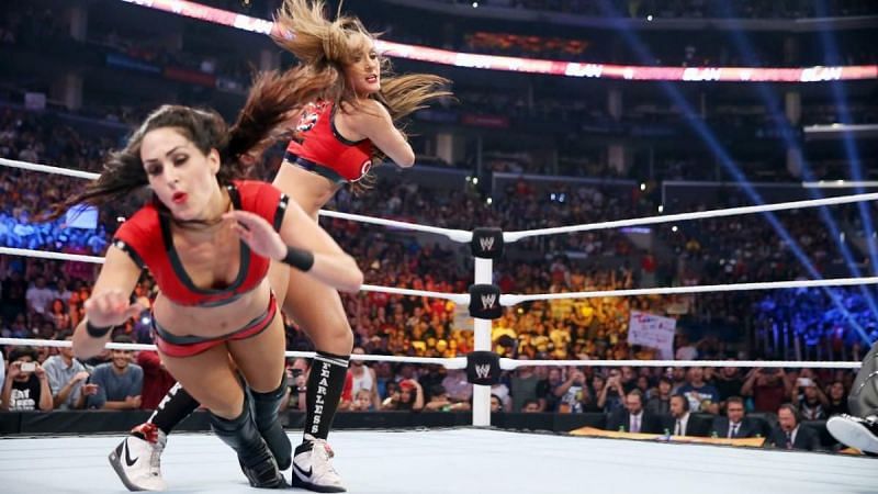 Nikki Bella attacking her sister at SummerSlam 2014