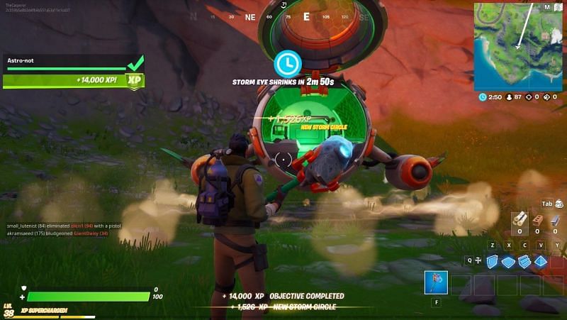 In-game shot of Astro-not challenge in Fortnite