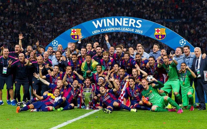 Barcelona won their second continental treble in 2014-15.