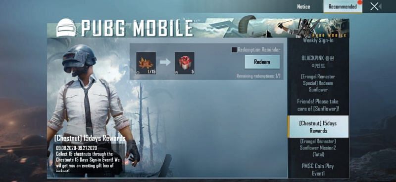 Different events present in PUBG Mobile KR