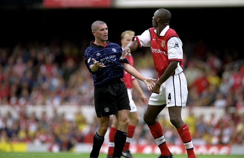 Roy Keane and Patrick Vieira in action