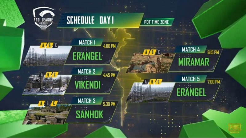 PMPL S2 Americas day 1 schedule