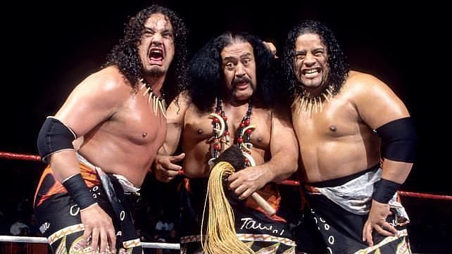 Samu, his Father Afa, and Fatu (Rikishi) as The Headshrinkers