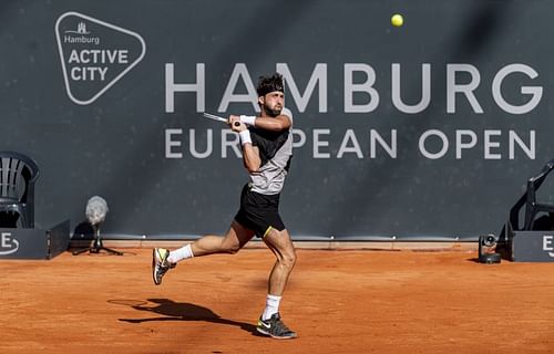 Nikoloz Basilashvili at the Hamburg Open.