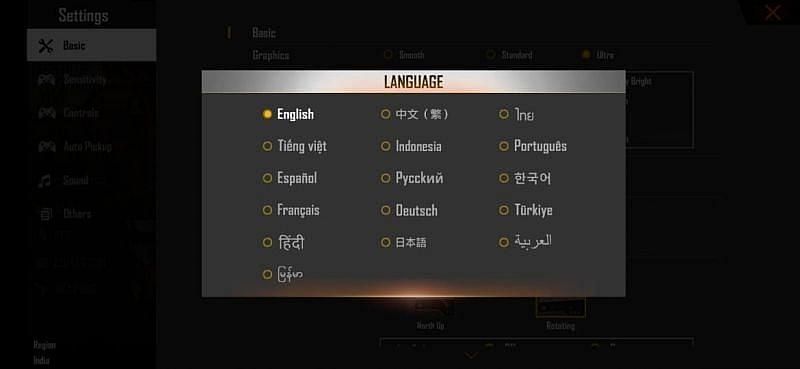 The Hindi language added in Free Fire