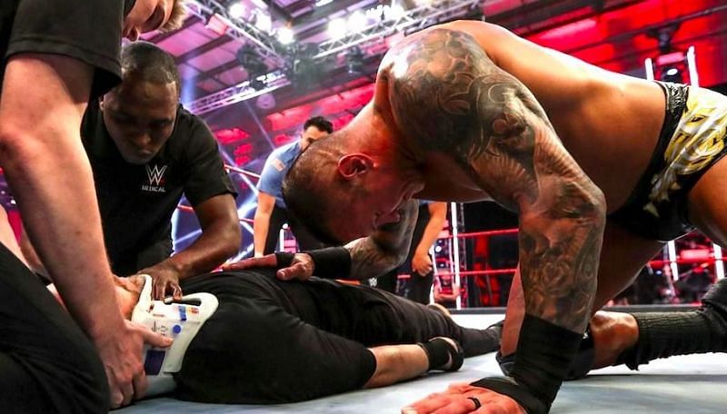 Randy Orton after assaulting Christian