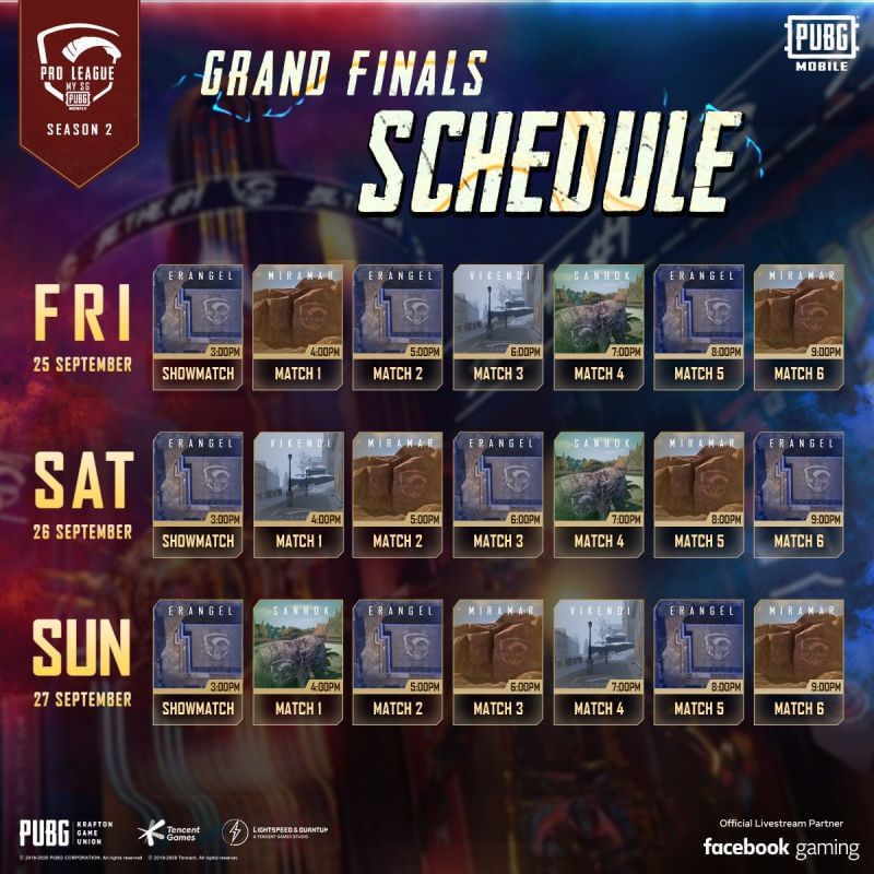 PMPL S2 MY/SG Grand Finals Schedule