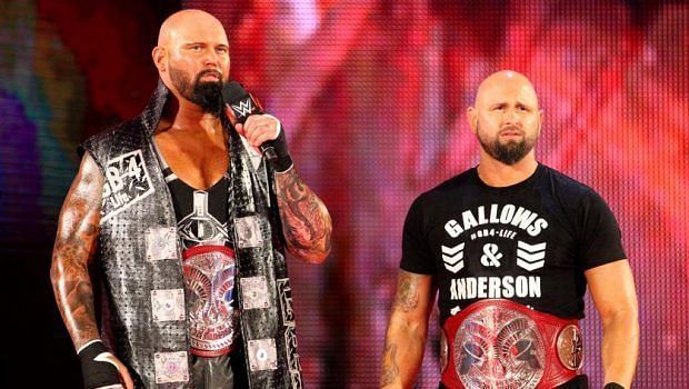 The Good Brothers with the WWE RAW Tag Titles