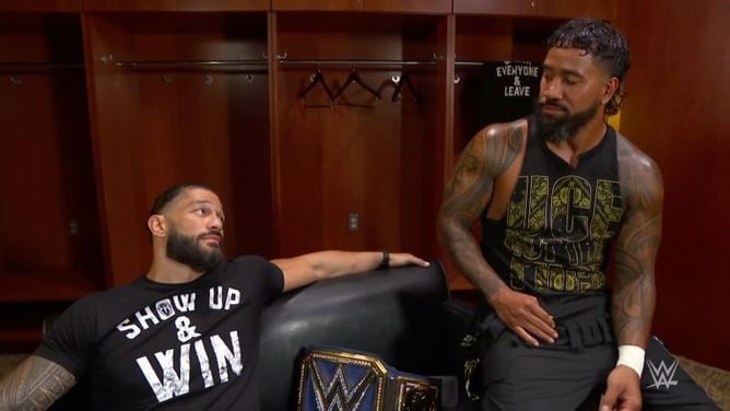 Jey Uso breaks character and gets emotional about his and Roman Reigns' journey in WWE