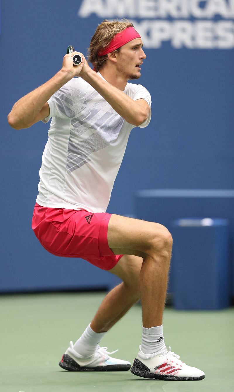 Alexander Zverev in action against Dominic Thiem in the 2020 US Open final