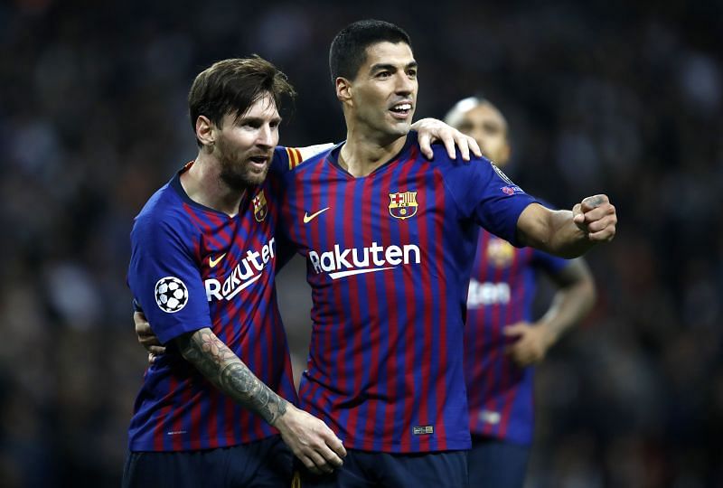 Messi and Suarez in action for Barcelona