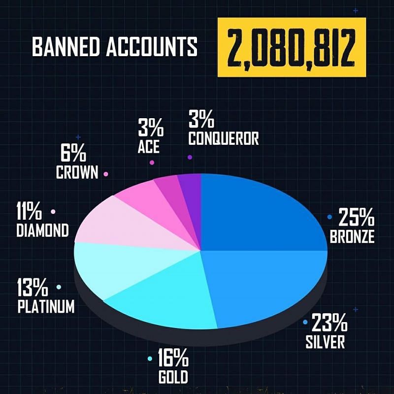 Banned accounts pie-chart (Image Credits: PUBG Mobile Instagram)