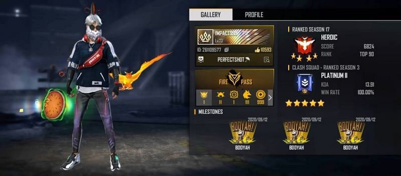 RUOK FF&#039;s Free Fire ID, stats, K/D ratio and more