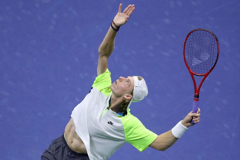 Denis Shapovalov serves at the US Open