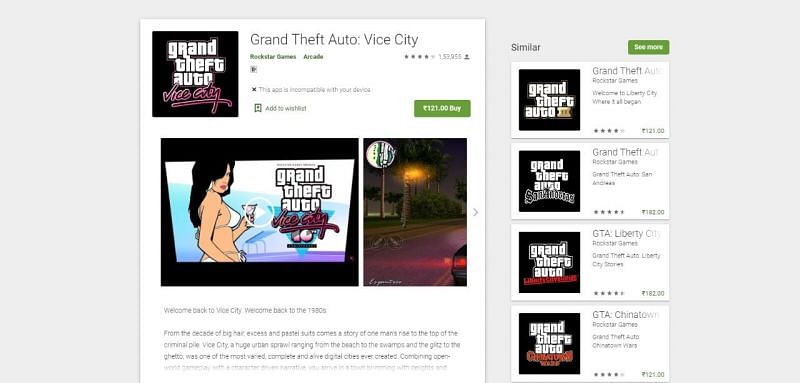 GTA Vice City on Google Play Store