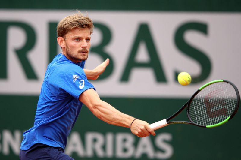 David Goffin returns a ball