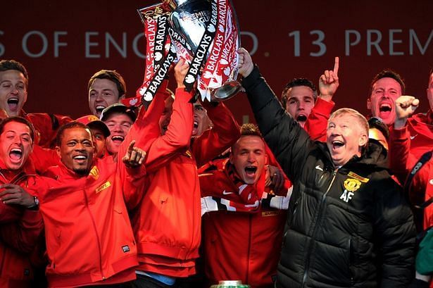 Sir Alex Ferguson signed off with a 13th Premier League win in 2012-13.
