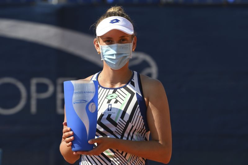 Elise Mertens at the 2020 Prague Open.