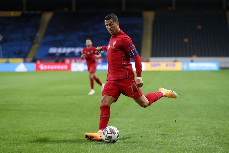 Cristiano Ronaldo playing for Portugal