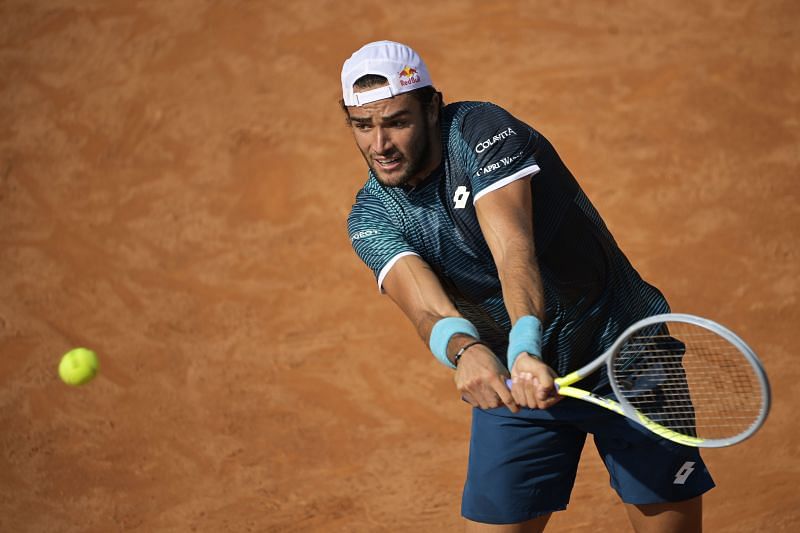 Matteo Berrettini in action at the Rome Masters