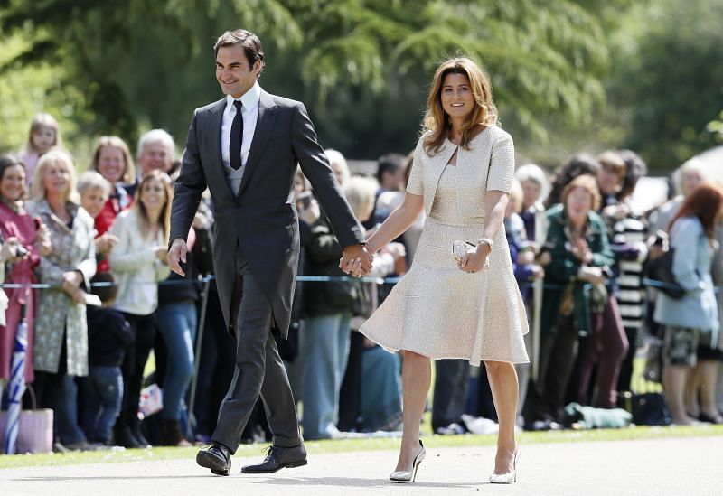 Roger Federer with wife Mirka.