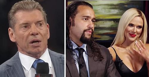 Vince McMahon. Rusev, and Lana