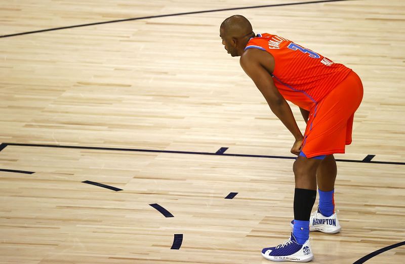 The OKC Thunder was eliminated by the Houston Rockets in Game 7 of the first round.