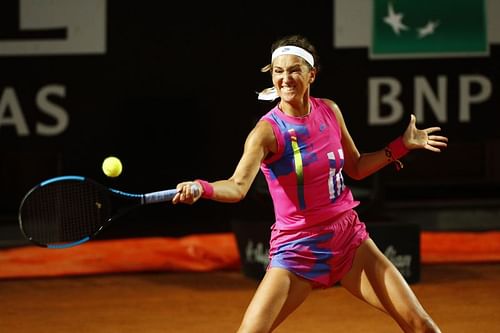 : Victoria Azarenka during her win over Sofia Kenin at the Italian Open in Rome