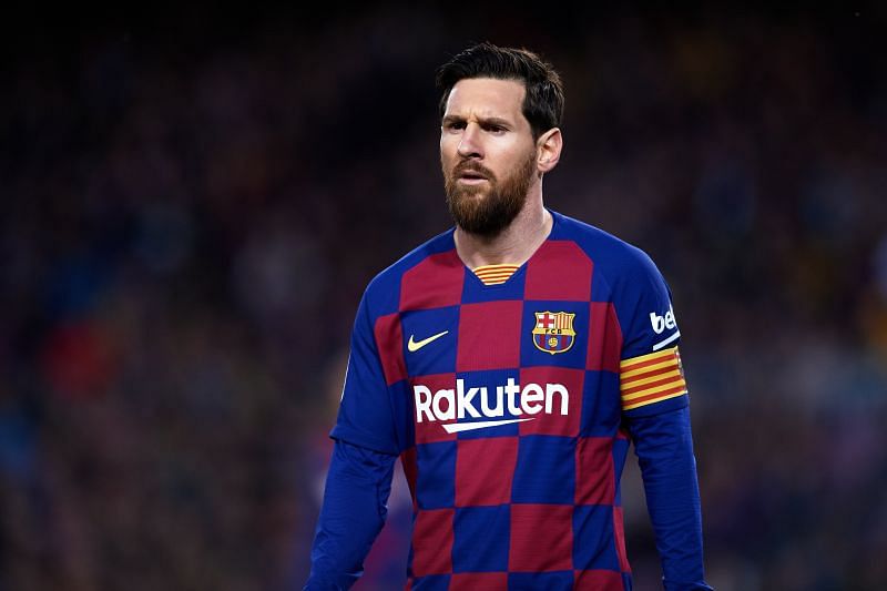 Lionel Messi playing for Barcelona