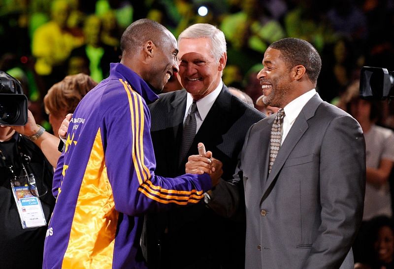 Kobe Bryant with Jerry West and Norm Nixon