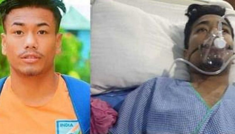 Indian junior footballer Ningthoujam is suffering from blurry vision and kidney issues (Source - Kiren Rijiju Twitter)