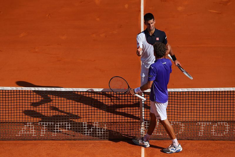 &nbsp;Novak Djokovic and Pablo Carreno Busta at the Monte Carlo Masters 2014.