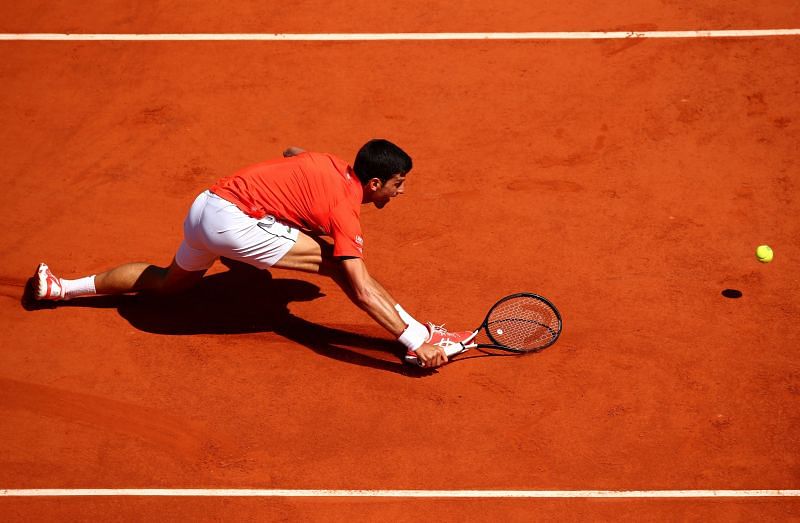 Novak Djokovic at the 2019 French Open