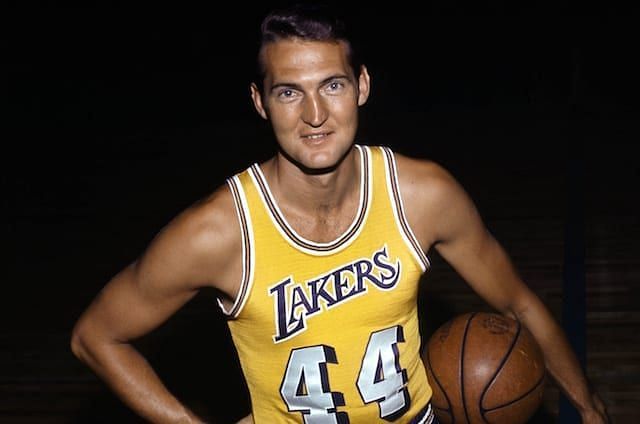 Jerry West in purple and gold uniform [Credits: Laker Nation]