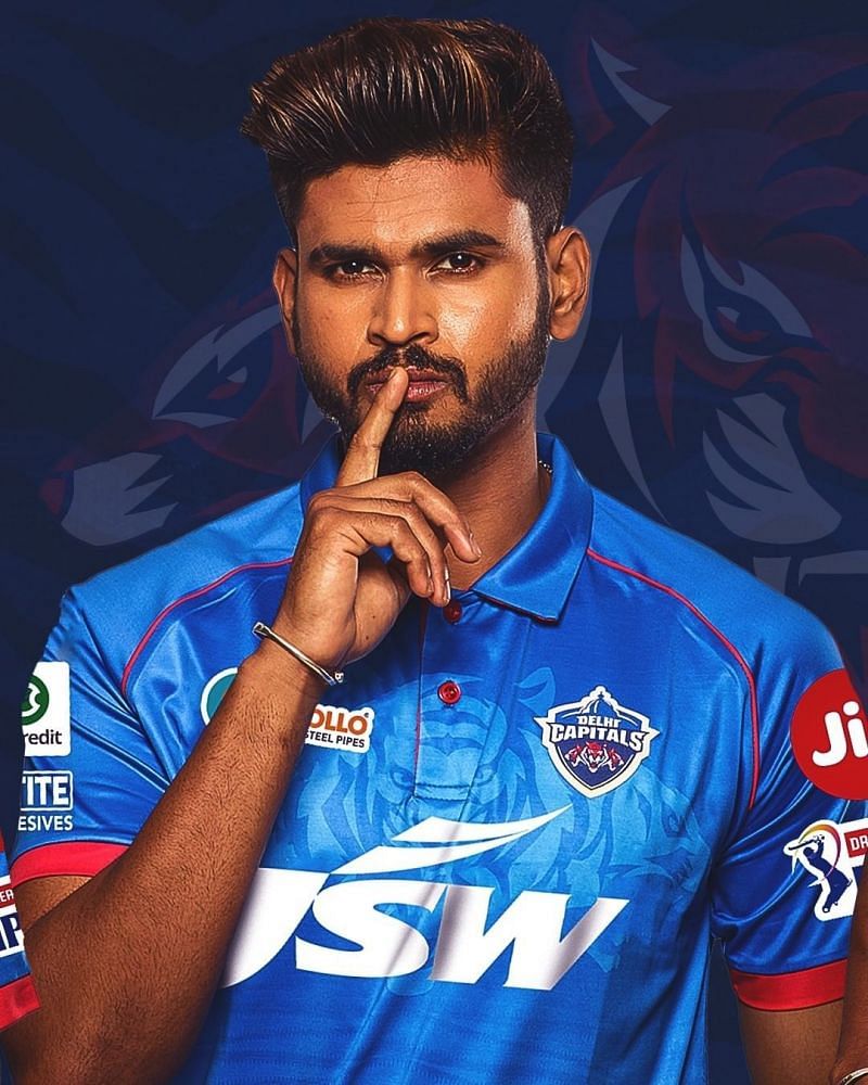 Skipper Shreyas Iyer styling the new DC Shirt. Image Credits: Delhi Capitals