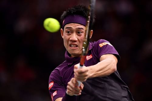 Kei Nishikori at the 2018 Paris Masters