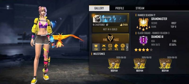 Ankush Freefire S Free Fire Id Stats K D Ratio And More