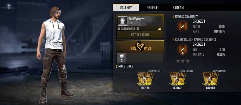 Soul Viper&#039;s Free Fire ID, stats, K/D ratio and more